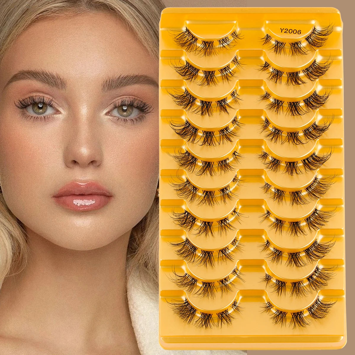 YSDO Natura Cat Eye Lashes 3/10 Pairs Faux 3d Mink Eyelashes Reusable Fake Eyelashes Tools Soft Wispy False Lashes maquillaje