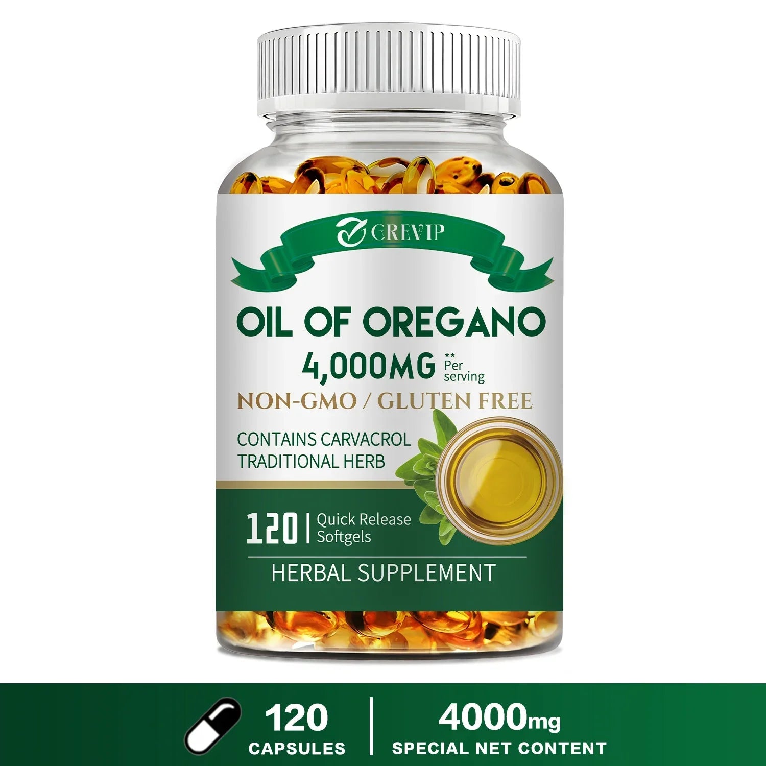 Oil of Oregano 4000mg - Relieves Bloating and Flatulence, Boosts Immunity - BlissFully