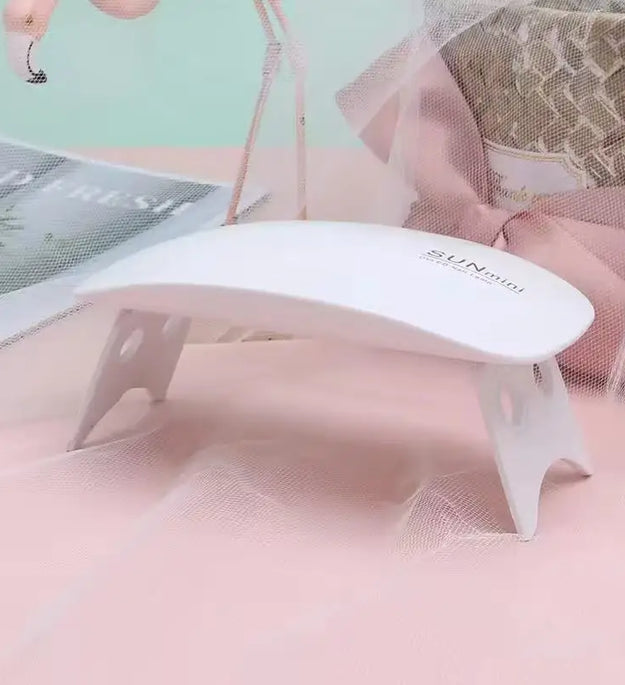 Mini UV LED Nail Lamp 6W for Curing Nail Gel Polish Portable Foldable 120s/60s Timing Manicure Dry Machine Nail Art Drying Tool