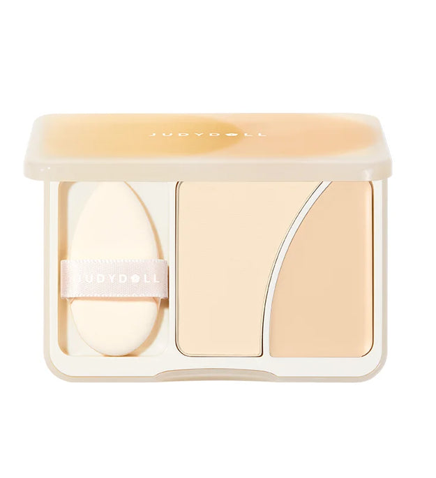 Judydoll Dual-Texture Highlighter Palette, Matte Powder & Cream Highlighter, Face Brightening for Glowing, Radiant Makeup Looks