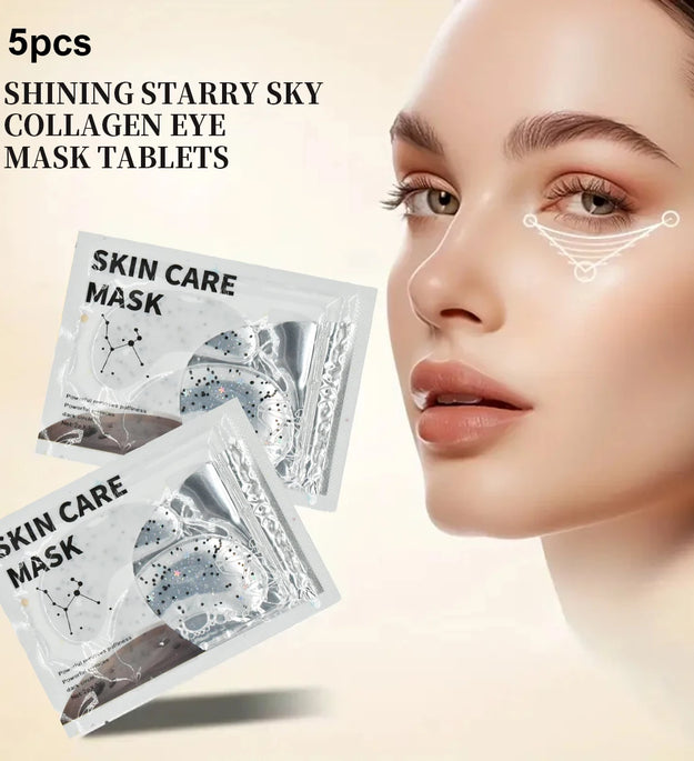 5Pcs/Collagen Eye Mask, Suitable for Puffy Eyes, Dark Circles, Bags and Wrinkles, Contains Collagen, Relieves Stress, Reduces Wrinkles, Restores Skin Vitality