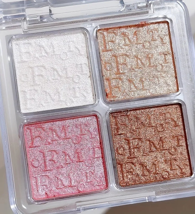 4 Color Face Highlighter Palette Illuminator Palette Natural Glow Waterproof Glitter Shimmer Baked Powder Highlighter Makeup