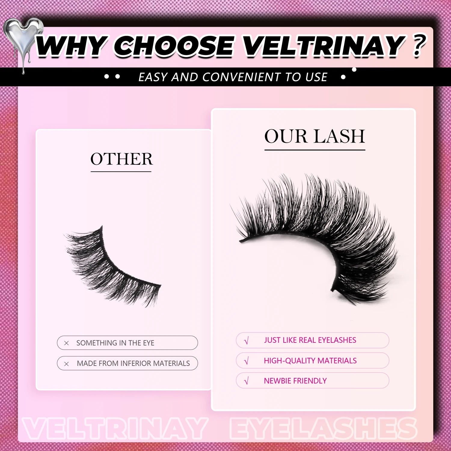 Veltrinay False Eyelashes Cat Eye Lashes Wispy Strips 3D Mink Lashes Fake Eyelashes Fluffy Volume Dramatic Fake Lashes Makeup
