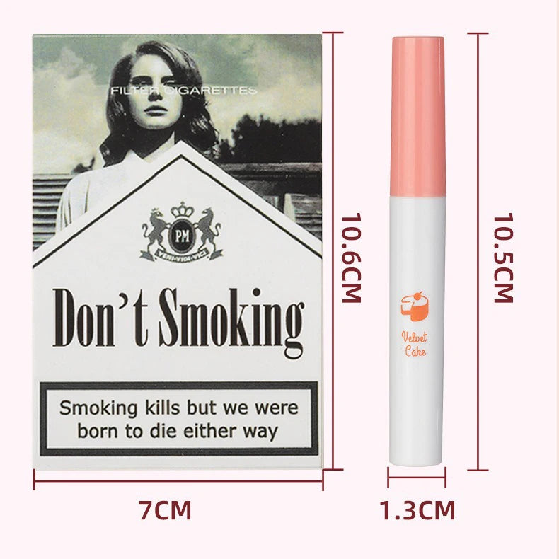 10 Colors Matte Lip Gloss Kit Cigarette Smoke Tube Lipstick 24 Hour Lasting Lip Tint Stain Set Waterproof Glossy Lip Oil Make Up