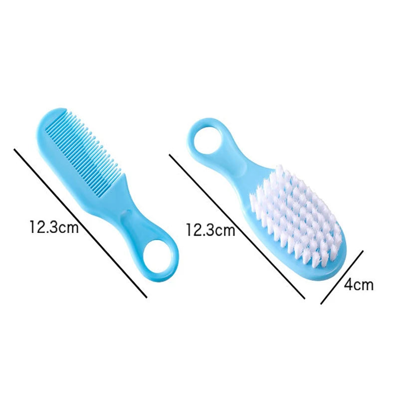 2Pcs/Set Baby Hairbrush Comb Portable Newborn Infant Toddlers Soft Hair Brush Head Massager Comb Set Baby Kid Hair Care Supplies
