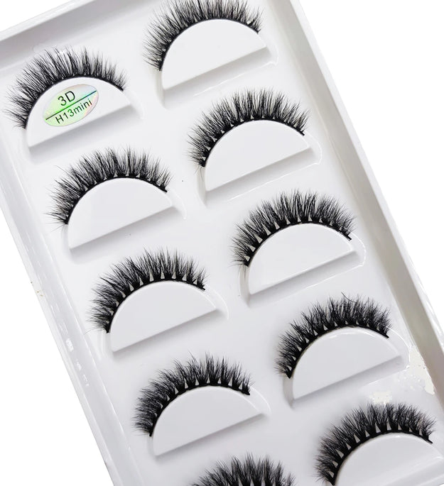 New 5 Pairs Natural 3D False Eyelashes Makeup Mink Eyelash Fake Eye Lashes Faux Cils Make Up Beauty Maquillaje Tools H13 Cat