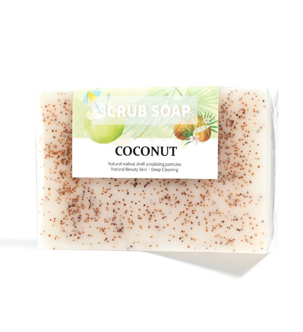 M+Natural Coconut Milk Soap with Frosted Particles, Bright White Essential Oil, Hand Made Soap, Hand Moisturizing, 100% Organic