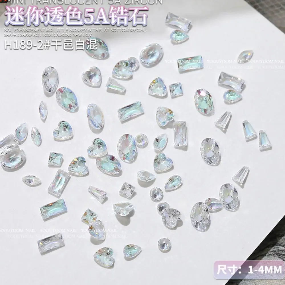 100pcs Shiny Zircon Rhinestones Nail Charms 1.5*3mm Mini Rhombic Nails Gemstones Flatback Nail Art Craft Diamonds Decoration GT5