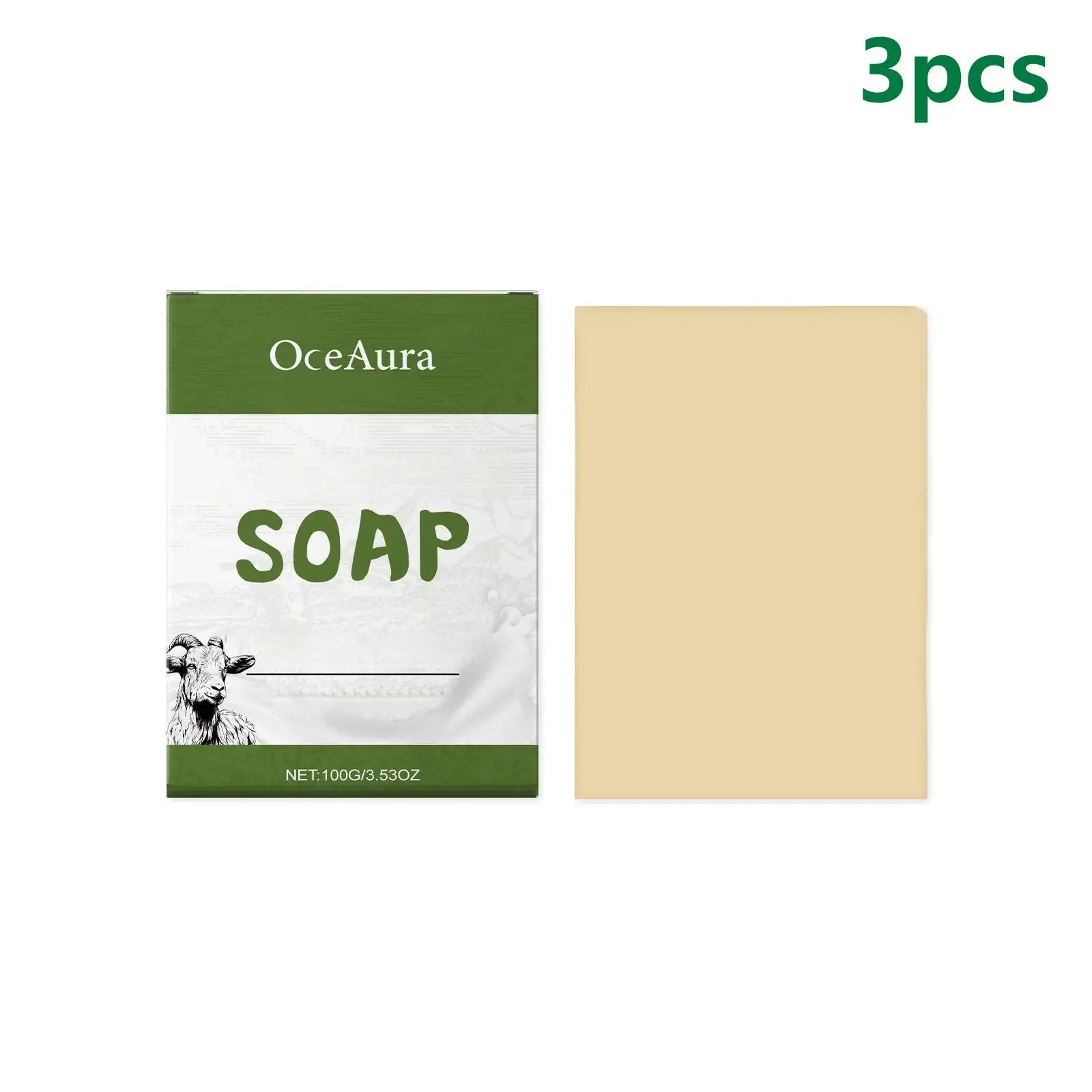 OceAura Goat Milk Soap Professional Skin Cleaning Deep Hydration Body Care Natural Organic Coconut Oil Handmade Bath Soap Bar