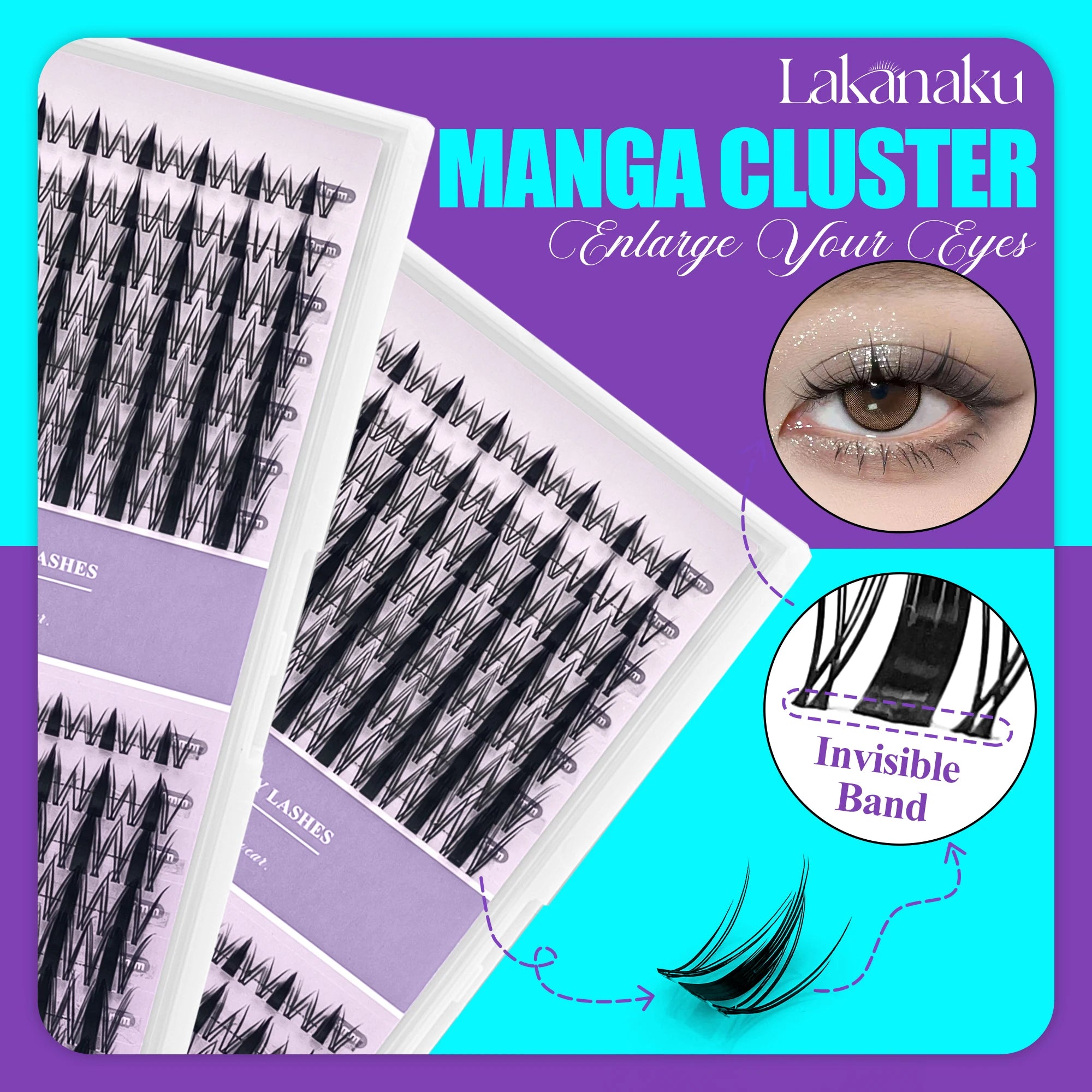 Spiky Manga Lashes Cluster Anime Eyelashes, Doll Eye Effect, Lightweight & Fluffy, Easy Application for Beginners Spiky Lashes