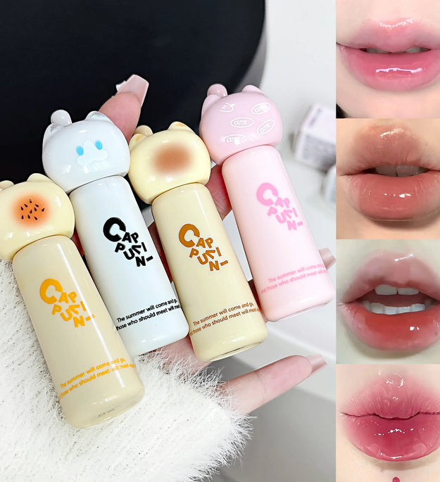 Cute Cat Lip Gloss - Moisturizing Smooth and Long-lasting Lip Glaze - 4 Shades Easy to Apply Lip Stain for Beginners