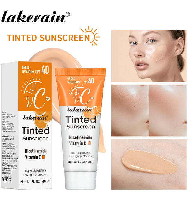 SPF40 Tinted Moisturizing VC Sunscreen Skin Protection Refreshing Makeup Sunscreen Cream UV Anti-aging Resistance Sunscreen