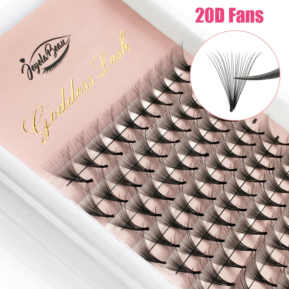 Goddess 12D/14D/16D/20D Premade Fan Eyelash Extensions Natural Soft Russian Volume Lashes Faux Mink Individual Lash Extensions