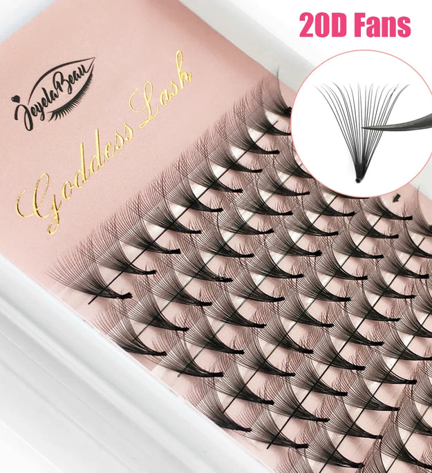 Goddess 12D/14D/16D/20D Premade Fan Eyelash Extensions Natural Soft Russian Volume Lashes Faux Mink Individual Lash Extensions