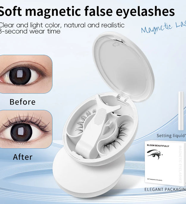【 Soft Magnetic Eyelash Suction 】 New 2025 magnetic False Eyelash box with Korean style Little Devil Imitation mink fur