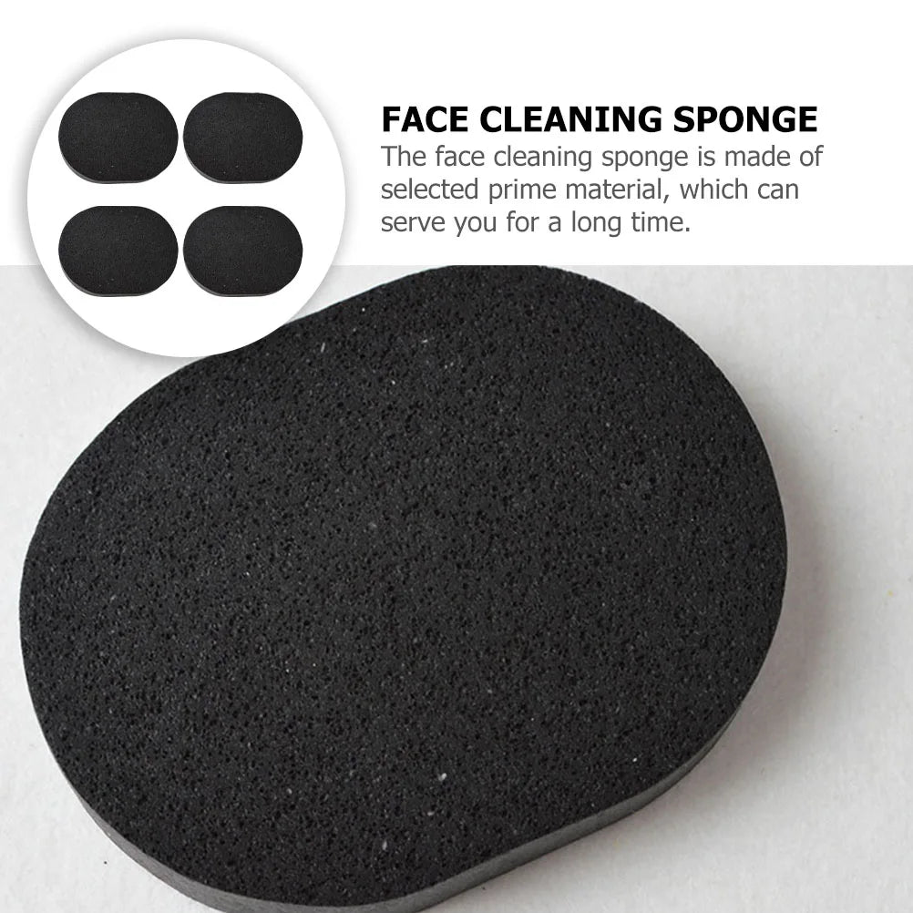 10Pcs Bamboo Charcoal Face Cleansing Sponge Facial Cleaning Pad Skin Cleaning Puff Face Washing Tool Makeup Removal Puff