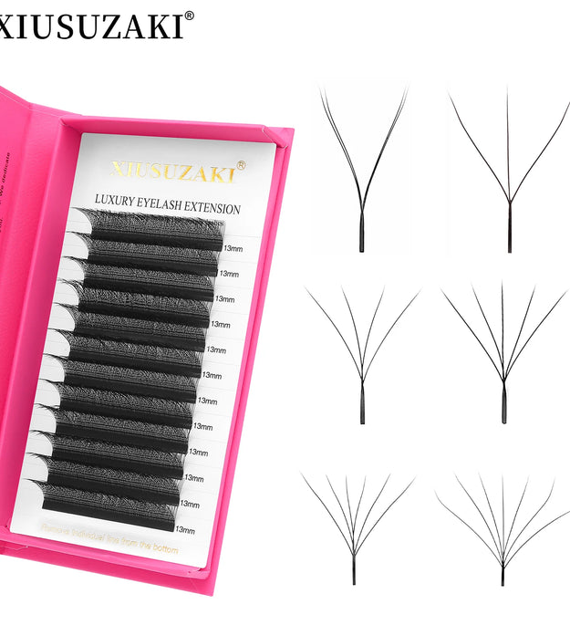 XIUSUZAKI W Shaped Lashes Bloom 2D 3D 4D 5D 6D 7D 8D Automatic Flowering Premade Fans Eyelashes Extensions YY Individual Lashes