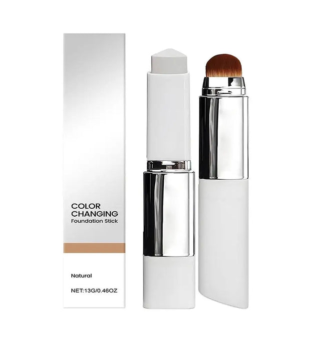 2-in-1 Color-Changing Foundation Stick Liquid Lightweight Moisturizing Brightening Foundation Color Changing For All Skin Types