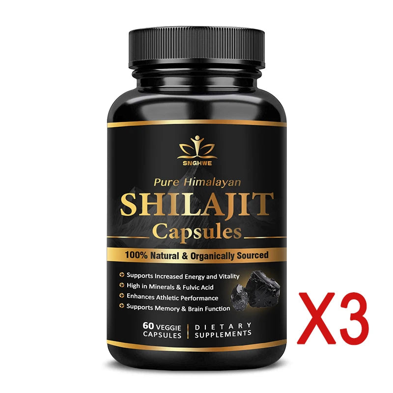 Himalaya Shilajit Capsule Original High in Trace Minerals& Fulvic Acid for Energy,Muscle Strength&Immunity, Endurance for Adult - BlissFully