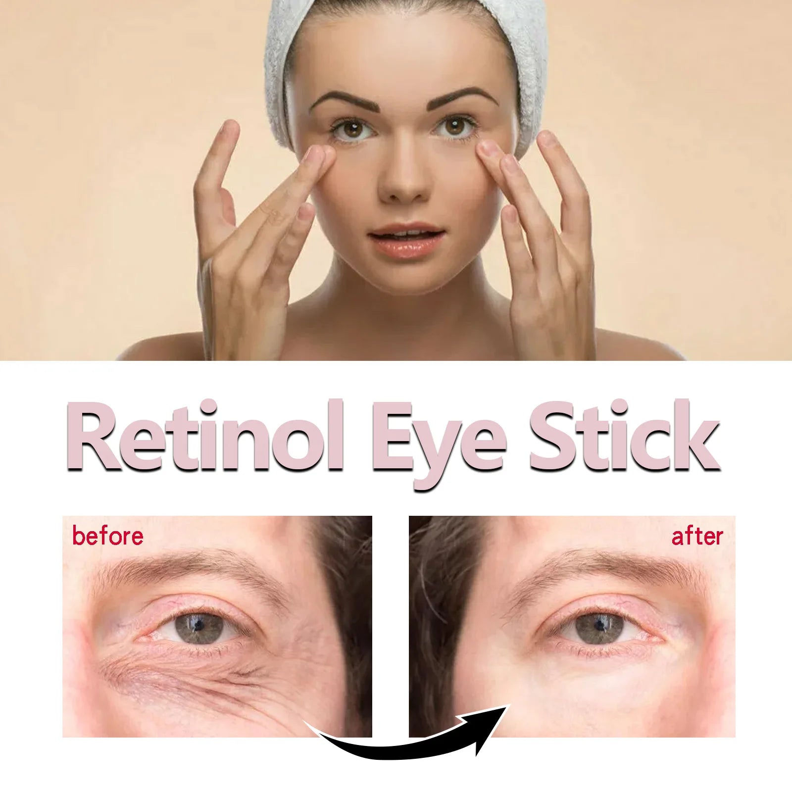 Retinol Eye Cream Stick Collagen Fade Fine Lines Wrinkle Lightening Dark Circles Firming Eye Bags Puffiness Moisturizing Eye Cre