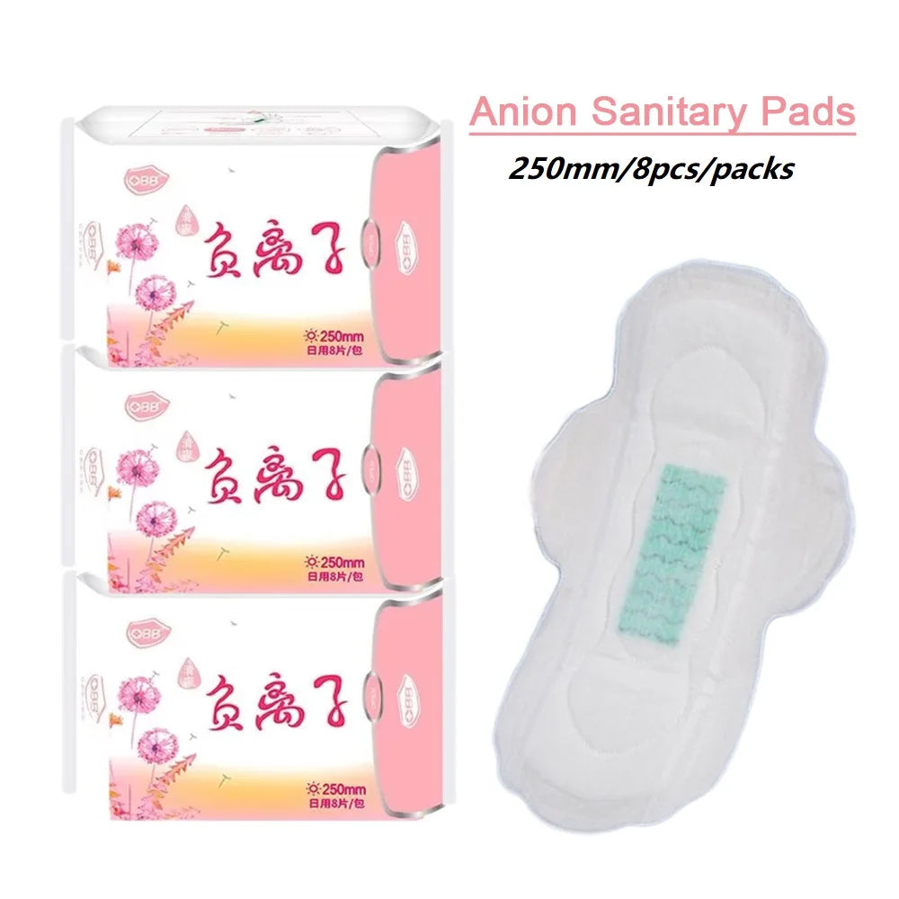90Pcs/3Pack Anion Sanitary Pads Kill Bacteria Panty Liner Anti Inflammation Remove Yeast Infection Menstrual Pad Anion Sanitary