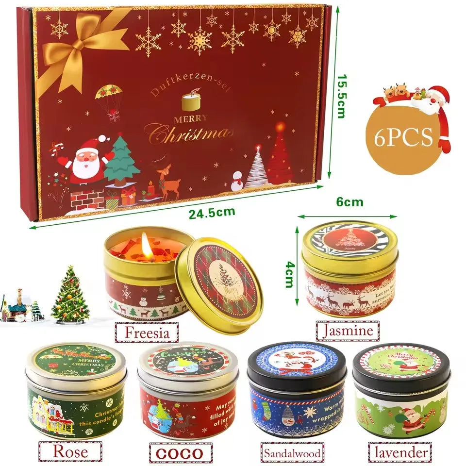 Christmas Aromatherapy Candles Santa Claus Snowmen Tin Cans Candle Christmas Decoration For Home Xmas New Year 2025 Navidad