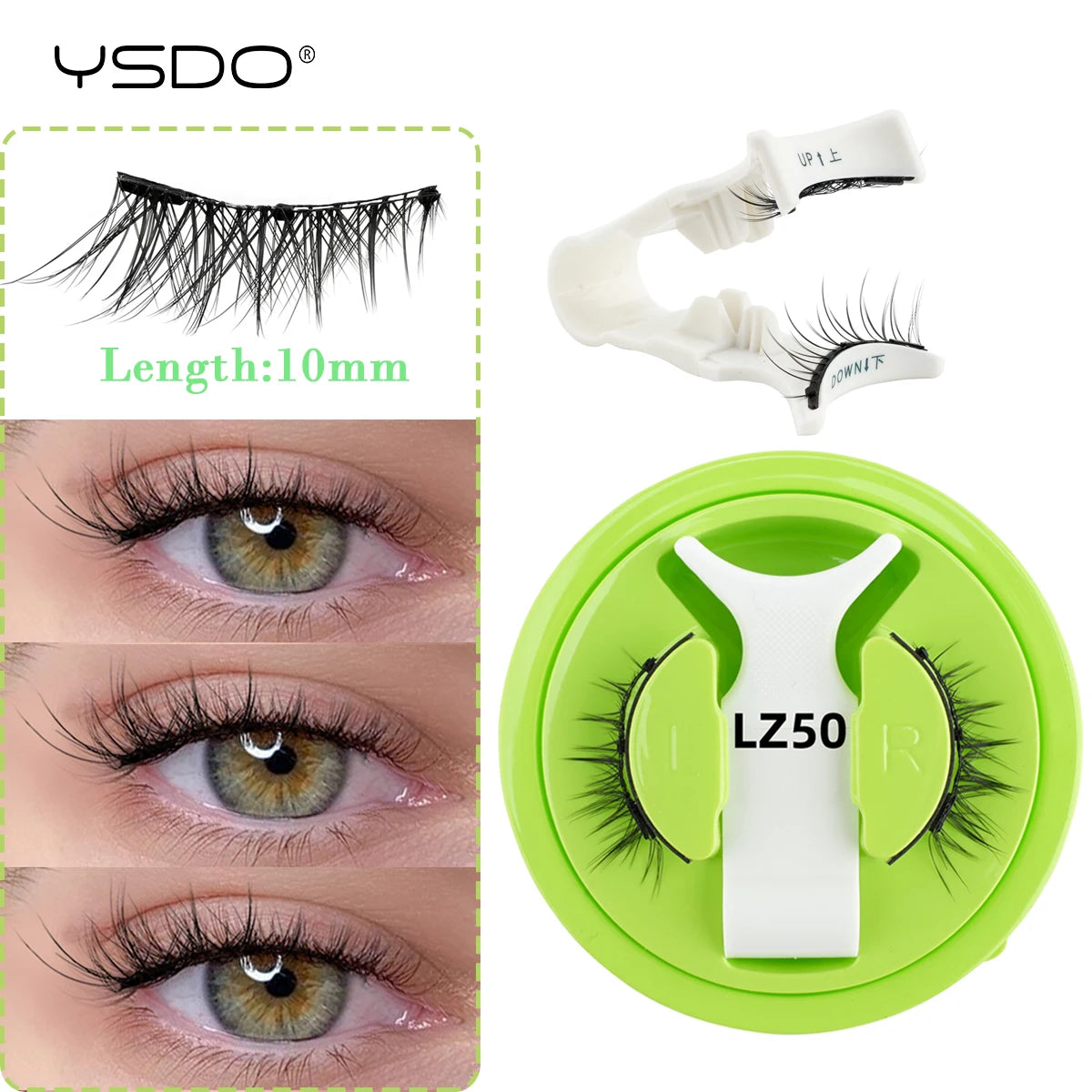 YSDO Soft Magnetic Eyelashes No Glue Needed 1 Pair Natural Short 3D False Lashes Reusable Easy Apply Magnetic Lashes Kit Makeup