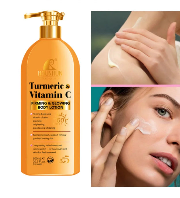 Turmeric VITAmin C Sun Cream SPF50 Body Lotion Sunscreen 2-in-1 Moisturizing Body Lotion Refreshing Moisturizing