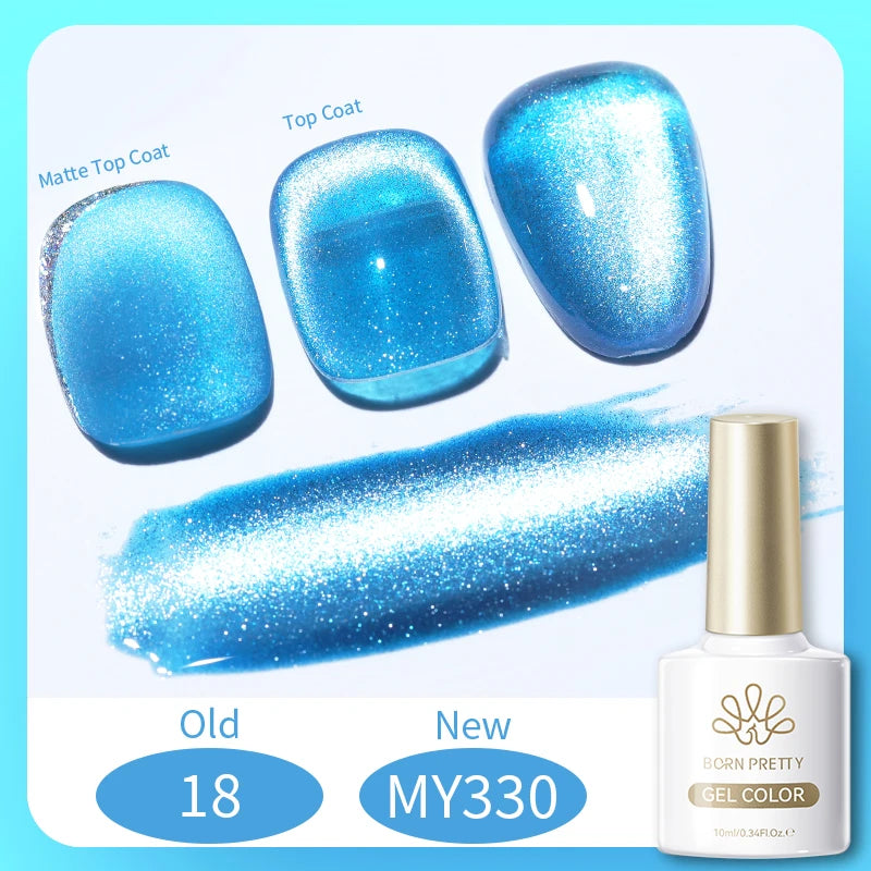 BORN PRETTY 10ml Dark Red Cat Magnetic Gel Nail Polish for Winter Nails DIY Jelly Glass Silver-Light Varnis Semi Permanent