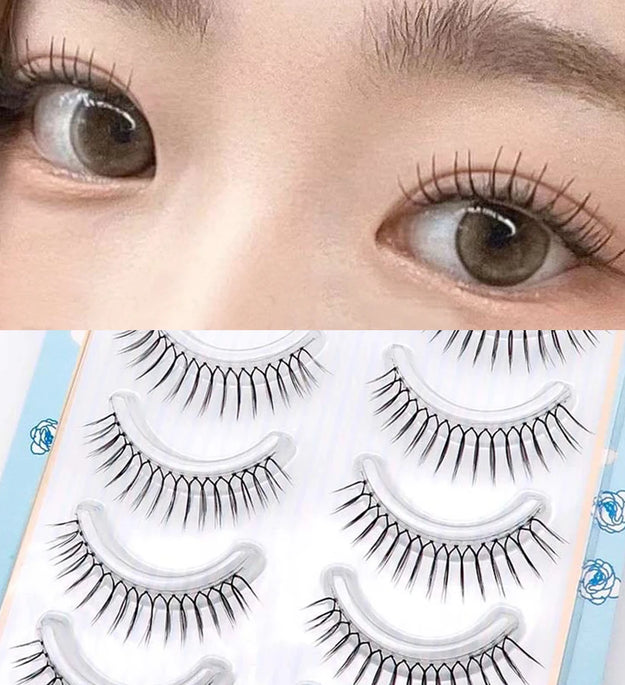 Individual Noglue Fake Eyelashes Artificial Magnetic Idol Lashes Girl Group Eye Nature Lash Extension Cosplay Cosmetics Anime