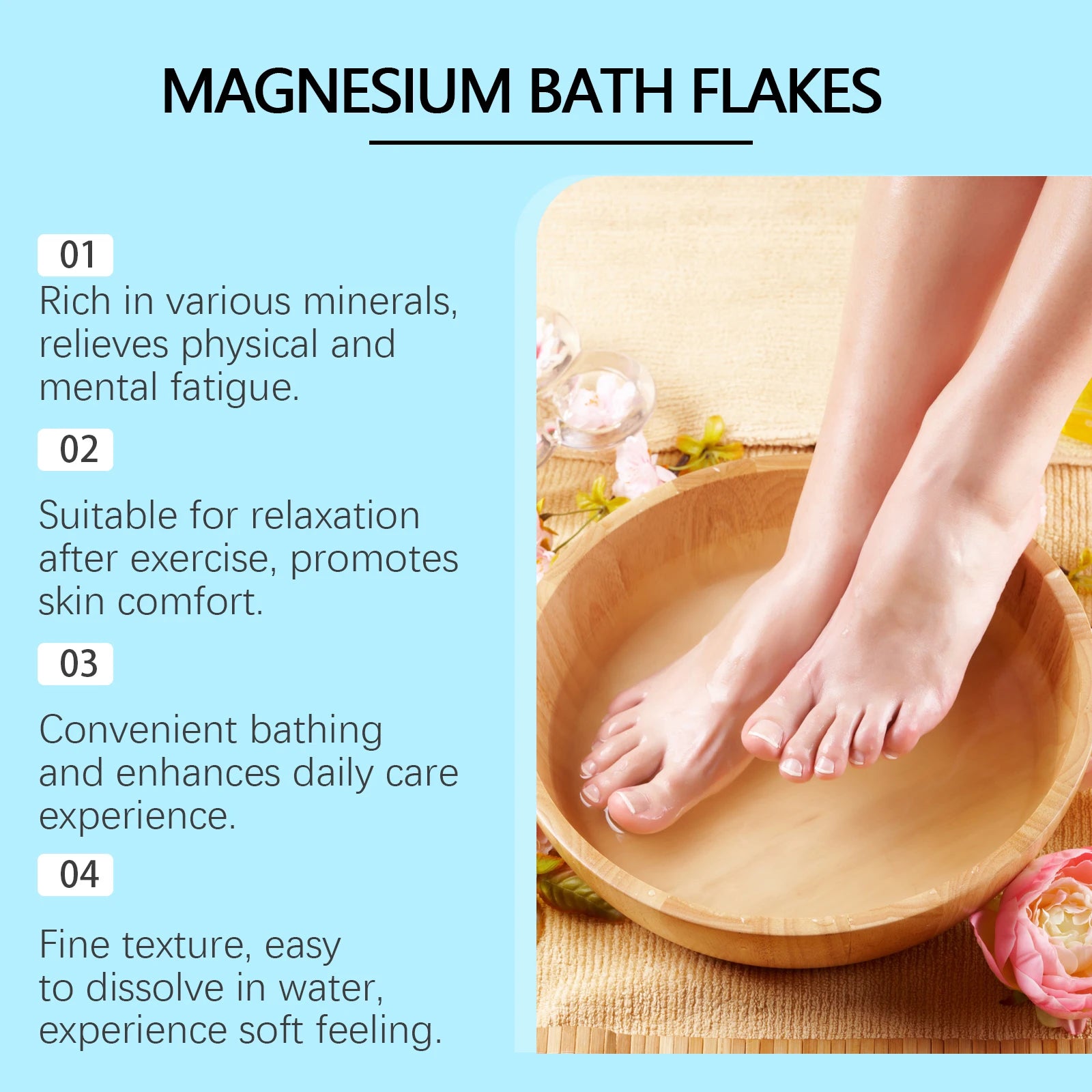 Magnesium Bath Salt Tablets Spa Body Exfoliation Dead Skin Removal Relieve Fatigue Improve Roughness Cleansing Skin Care Product