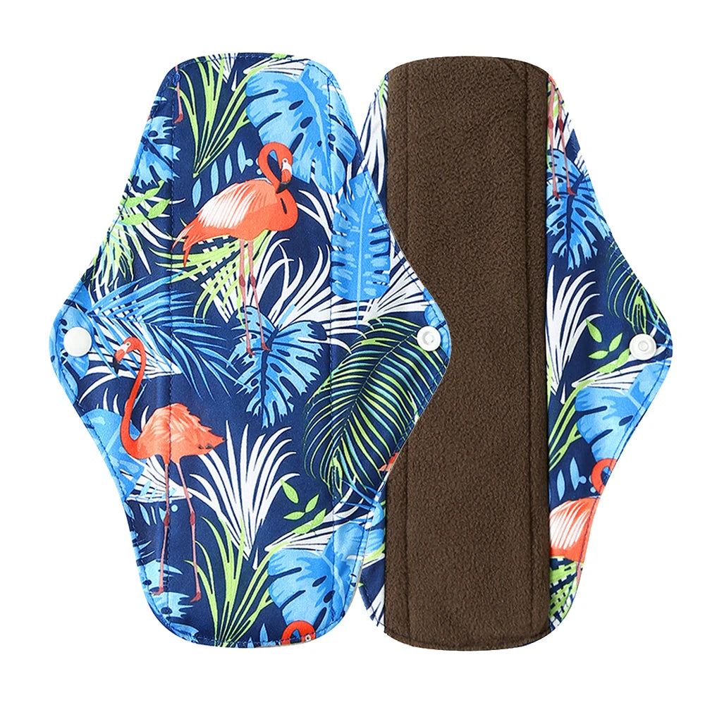 Washable Menstrual Pad Panty Liner Reusable Cloth Sanitary pad Hygienic and Soft Washable Charcoal Menstrual Dropshipping