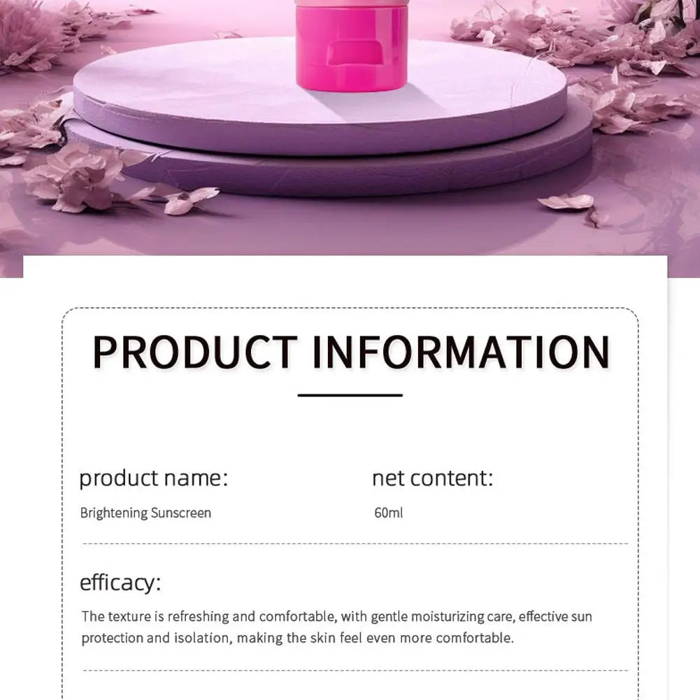 60ml Multi-effect Repair Isolation Sunscreen Moisturizing Oil Control Sunscreen Cream Sun Block Moisturizing Skin Supple