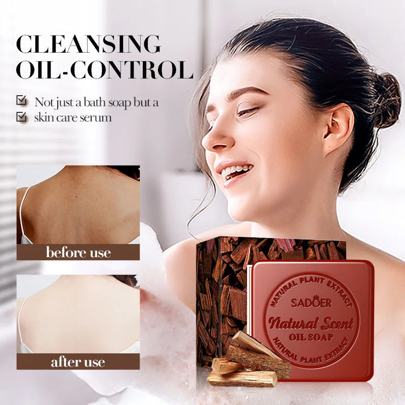 Sandalwood Handmade Soap for Women Deep Cleansing Body Whitening Essential Oil Shaving Soap Skin Lightening Foam Cleaner