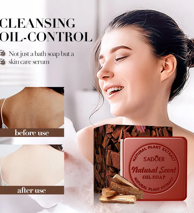 Sandalwood Handmade Soap for Women Deep Cleansing Body Whitening Essential Oil Shaving Soap Skin Lightening Foam Cleaner