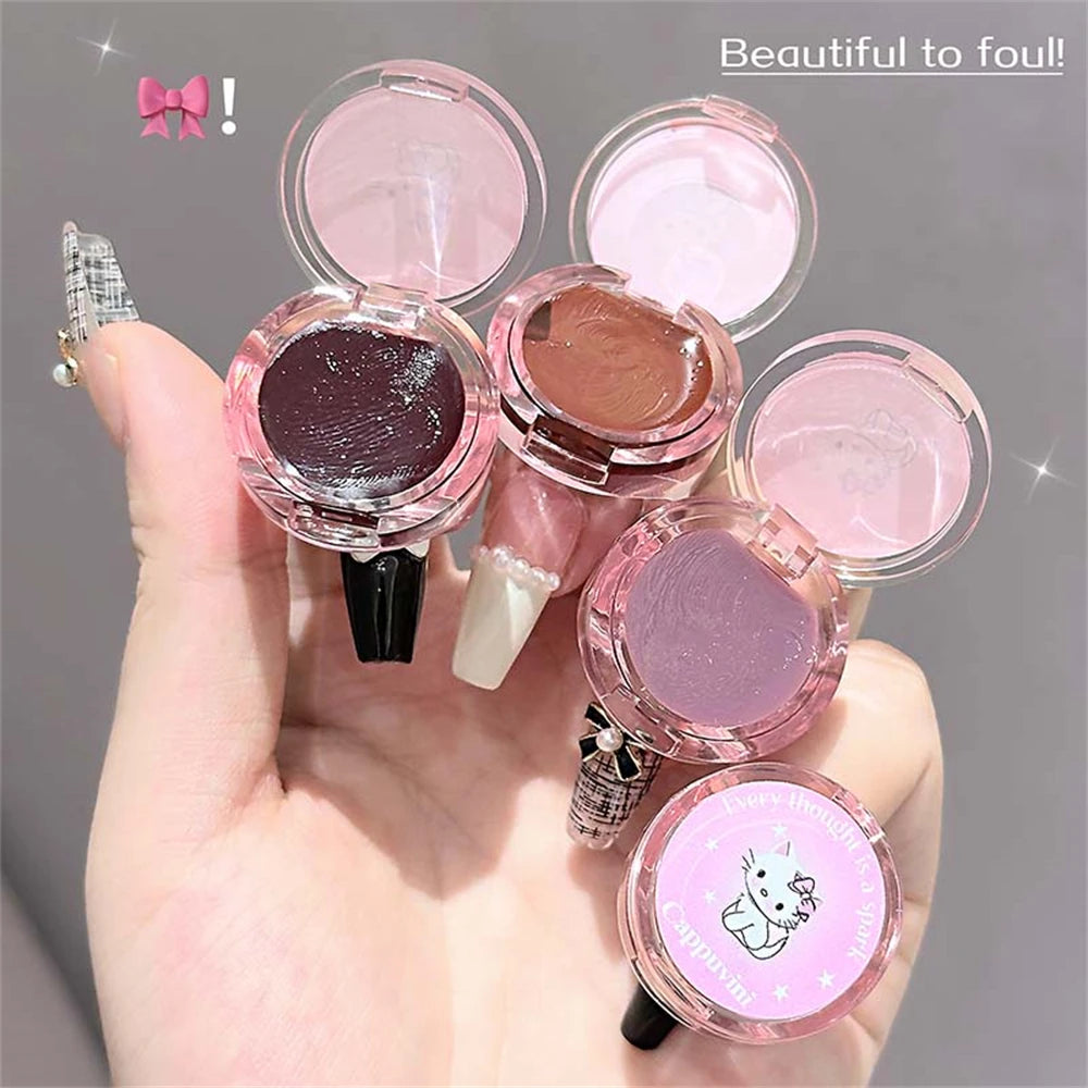 Crystal Grape Mirror Glassy of Cute Ring Lipstick Hydrating Sheer Glitter Tint Lip Balm Non-Sticky Plumper Lip Gloss Makeup