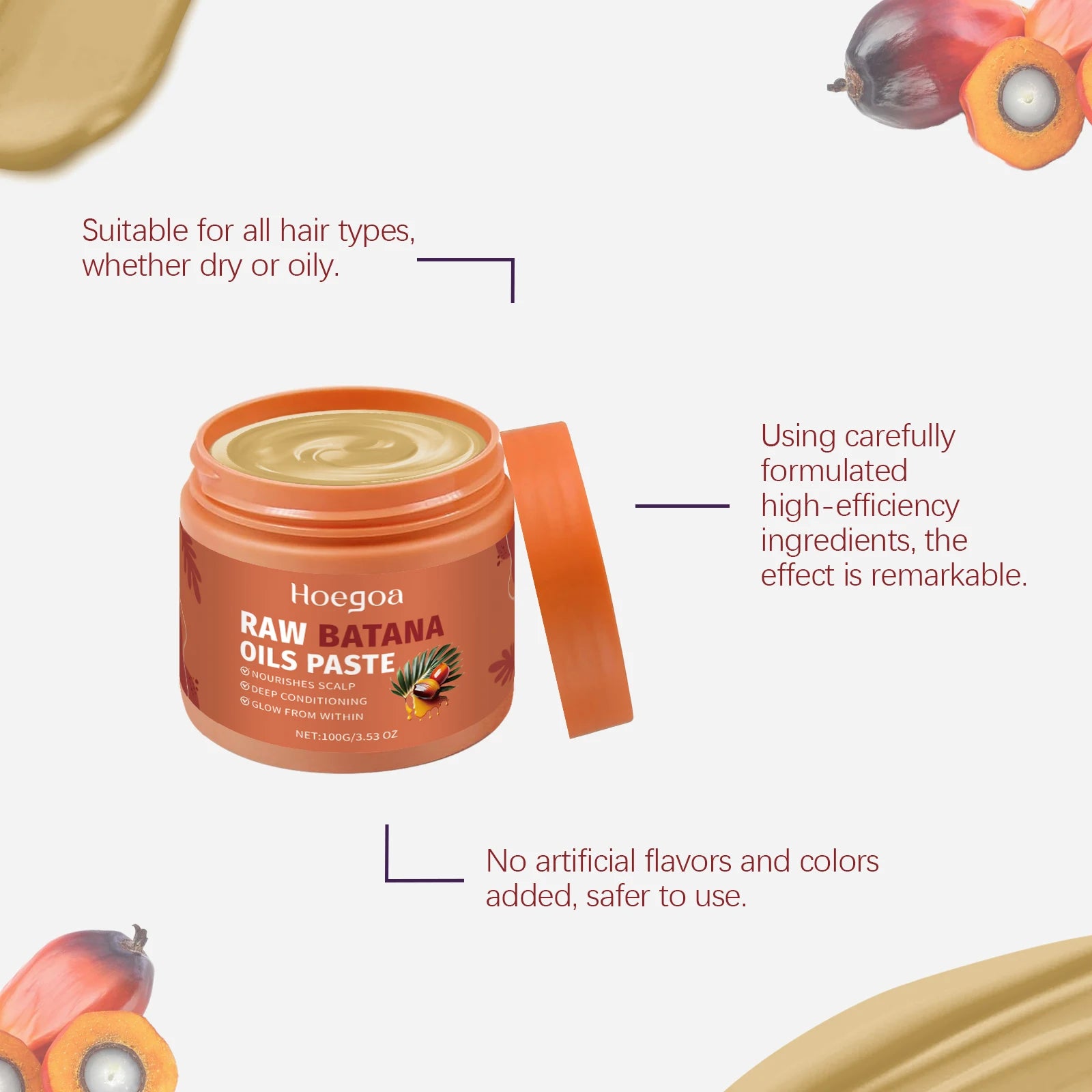 Damaged Repairing Hair Mask Organic Batana Oil Dry Hair End Repair Hair Anti-Loss Smoothing Treatment Hair Conditioner Hair Care - BlissFully