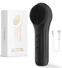 Electric Sonic Waterproof Facial Cleansing Brush Rechargeable Hot compress Deep Pore Cleaner Silicone Cleanse Skincare Device - BlissFully