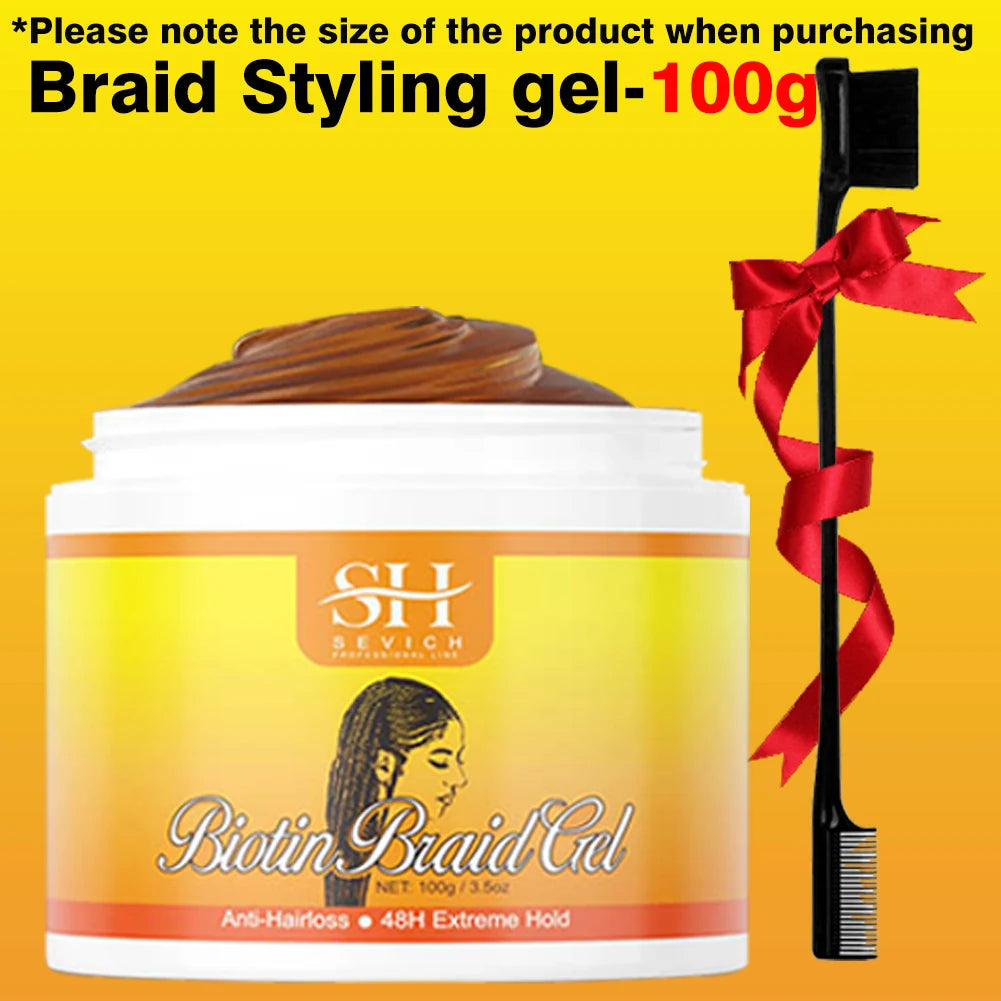 Edge Control Gel Set Hair Braiding Gel Biotin Anti Break Hair Wax Non-Greasy Hair Styling Cream Anti-Frizz Wax Stick For Wig - BlissFully