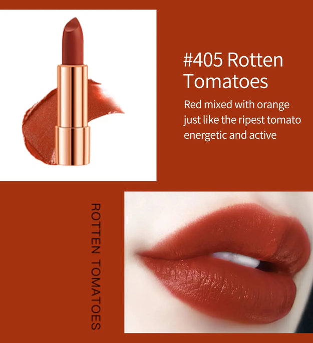 Matte Lipstick Set 3 Colours with Silver Chain Bag Waterproof Non-Stick Long Lasting Makeup Red 3.5gx3pcs for Women and Girls