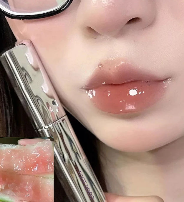 Silver Tube Five-color Clear Water Gloss Lip Gloss Moisturizing Mirror Crystal Jelly Lip Glaze Watery Texture Lip Tint Makeup