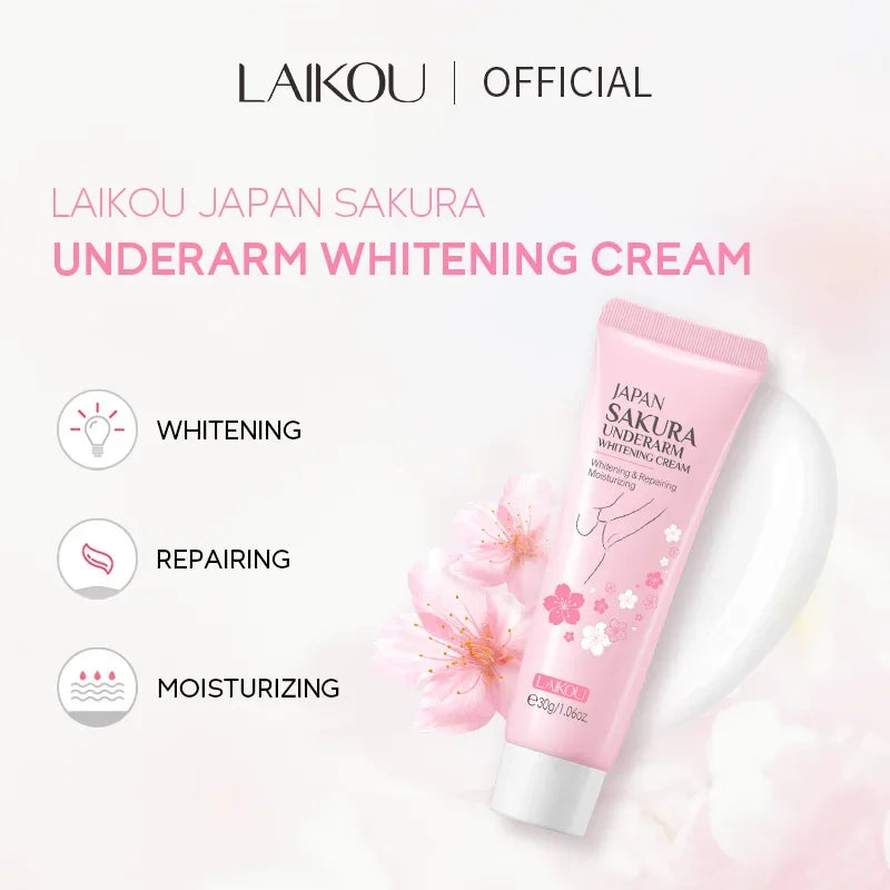 Laikou Sakura Underarm Cream Knee Buttocks Dark Skin  Improve Melanin Pigmentation Korean Skin Care Product 30g