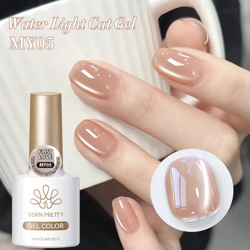 BORN PRETTY 10ml Cat Magnetic Gel Sparkling Ultra Gold Glitter Soak Off UV LED Gel Nail Art Varnish Manicure Valentine's Day