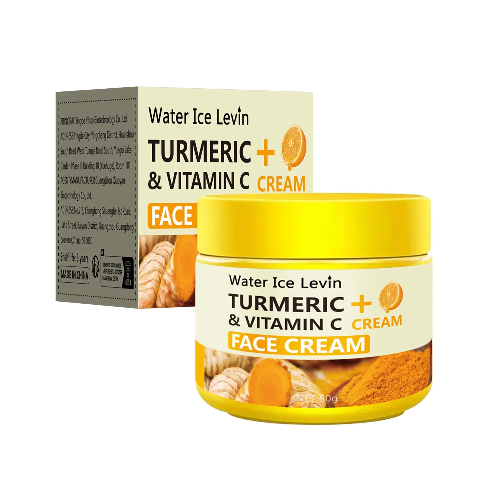 Turmeric Vitamin C Anti-Aging Cream Moisturizing Anti-Wrinkle Collagen Hyaluronic Acid Cream Skin Care Cosmetics 50g - BlissFully