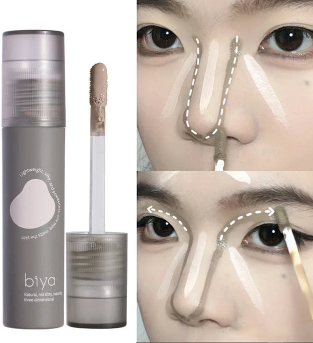 Face Brighten Contouring Liquid Concealer Makeup Waterproof Nose Shadow Contour Lasting Natural Bronzer Highlighter Cosmetics