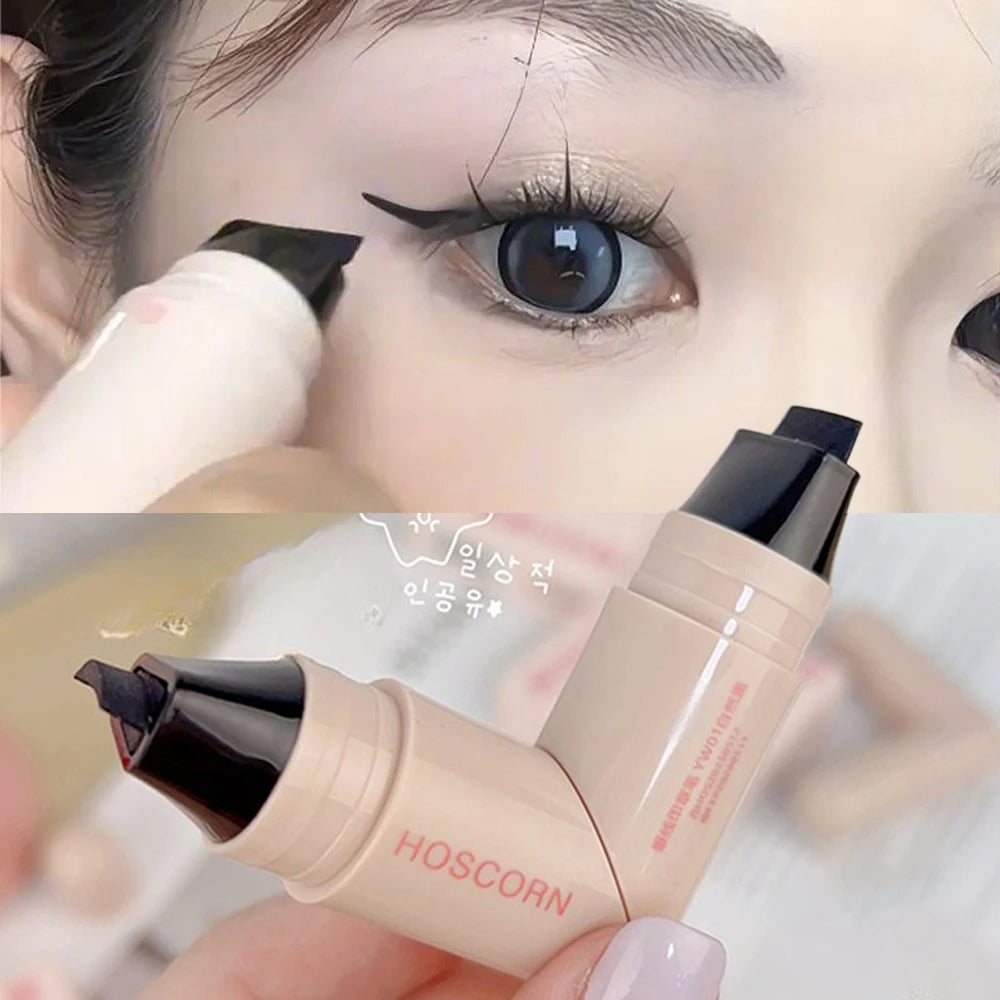 Waterproof Double-Wing Integrated Eyeliner Stamp - Sweat Proof & Long Lasting Easy to Use for Beginners Lazy Makeup Stencil