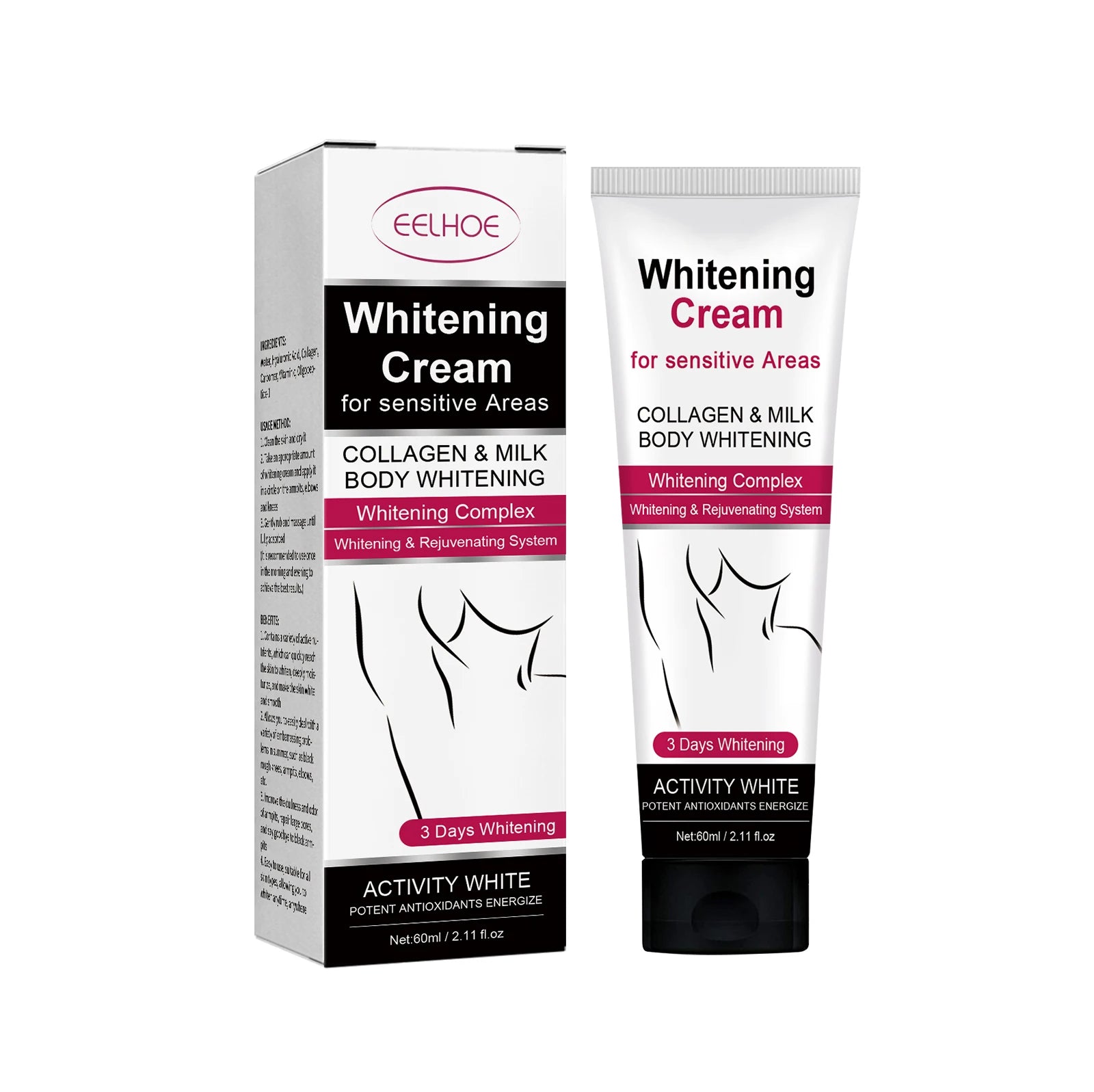 Whitening Cream For Dark Skin Underarm Armpit Thigh Inner Joint Lightening Sensitive Area Body Care Moisturizing Brighten Lotion