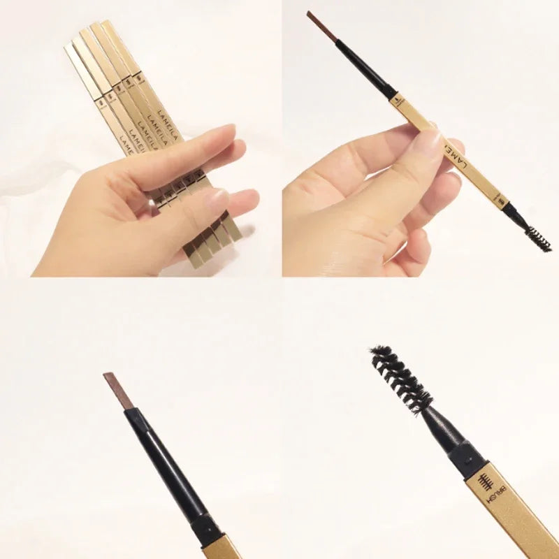 5 Color Waterproof Matte Eyebrow Pen Makeup Double Head Long Lasting Brown Non-Smudged Eye Brow Pencil Tint with Brush Cosmetics