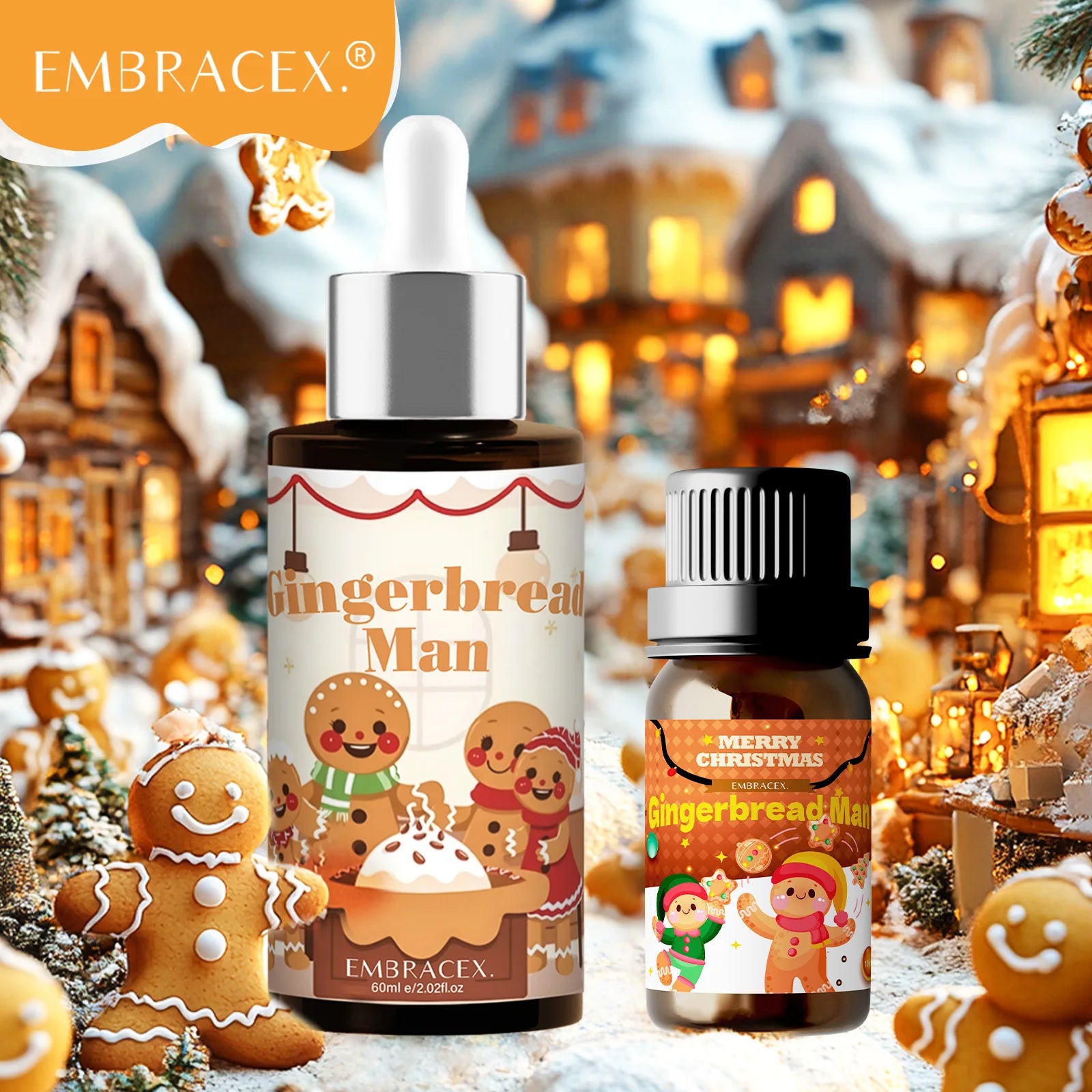 10ml 60ml Gingerbread Man Essential Oils Christmas fragrance DIY skincare oil massage oil candle Festival gifts