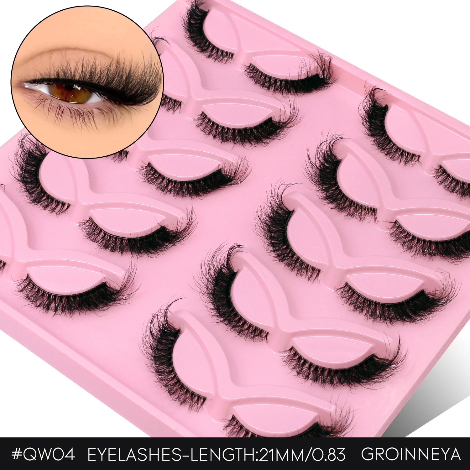 GROINNEYA Fluffy Cat Lashes 3D Faux Mink Lashes Soft Full Thick Eyelashes Wispy False Eyelashes Curly lashes wholesale lashes